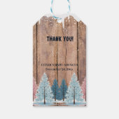 Rustic Winter Forest Pine Trees Baby shower Cadeaulabel (Voorkant)