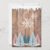 Rustic Winter Forest Pine Trees Baby shower Kaart (Achterkant)