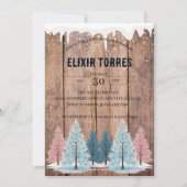 Rustic Winter Forest Pine Trees Baby shower Kaart (Voorkant)