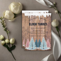 Rustic Winter Forest Pine Trees Baby shower
