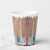 Rustic Winter Forest Pine Trees Baby shower Papieren Bekers (Achterkant)