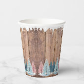Rustic Winter Forest Pine Trees Baby shower Papieren Bekers (Voorkant)