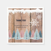 Rustic Winter Forest Pine Trees Baby shower Servet (Voorkant)
