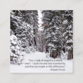 Rustic Winter Forest Quote reisagent Vierkante Visitekaartje (Voorkant)