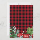 Rustic Winter Forest Red Truck Baby shower Kaart (Achterkant)