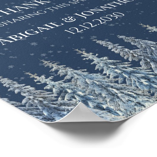 Rustic Winter Forest Wedding Favors Sign Poster (Hoek)