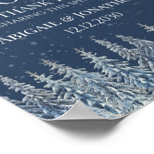 Rustic Winter Forest Wedding Guest Book Sign Poster (Hoek)