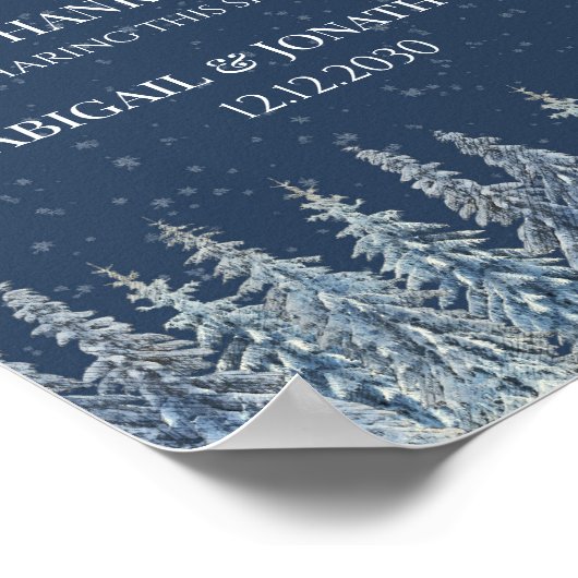 Rustic Winter Forest Wedding Guest Book Sign Poster (Hoek)