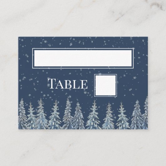 Rustic Winter Forest Wedding Place Setting Cards Plaatskaartje (Voorkant)