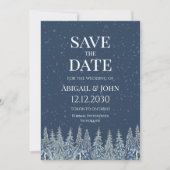 Rustic Winter Forest Wedding Save the Date Card (Voorkant)