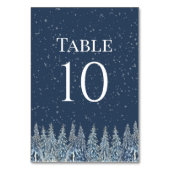 Rustic Winter Forest Wedding Table Number Cards Kaart (Voorkant)