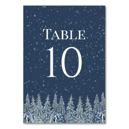 Rustic Winter Forest Wedding Table Number Cards Kaart