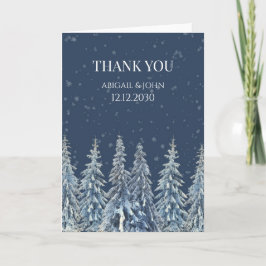 Rustic Winter Forest Wedding Thank You Card Bedankkaart