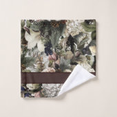 Rustic Winter Garden Floral Elegant Name Sjabloon Bad Handdoek (Wasdoekje)