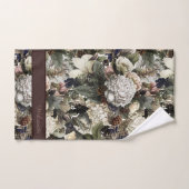 Rustic Winter Garden Floral Elegant Name Sjabloon Bad Handdoek (Handdoek)