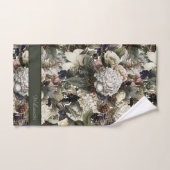 Rustic Winter Garden Floral Elegant Name Sjabloon Bad Handdoek (Handdoek)