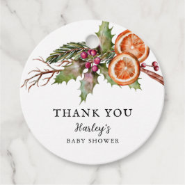 Rustic Winter Genderneutraal Baby shower Bedankjes Labels