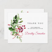 Rustic Winter Greenery 100e verjaardag Bedankkaart (Voorkant / Achterkant)