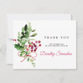 Rustic Winter Greenery 60th Birthday Bedankkaart (Voorkant)