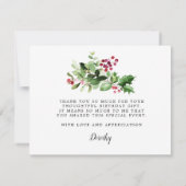 Rustic Winter Greenery 60th Birthday Bedankkaart (Achterkant)