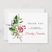 Rustic Winter Greenery 70th Birthday Bedankkaart (Voorkant)