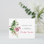 Rustic Winter Greenery 70th Birthday Bedankkaart (Staand voorkant)
