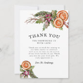 Rustic Winter Greenery Baby shower Bedankkaart (Voorkant)