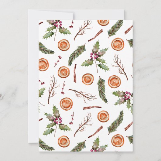 Rustic Winter Greenery Baby shower Bedankkaart (Achterkant)