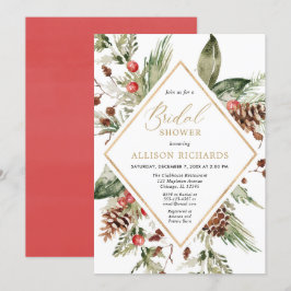 Rustic Winter greenery kerstvrijgezellenfeest Kaart