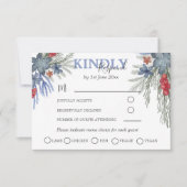 Rustic Winter Greenery Waterverf Wedding RSVP (Voorkant)