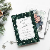 Rustic Winter Greenery Wedding Foto Save The Date