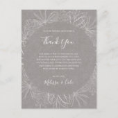 Rustic Winter | Grijs Ontvangkaart met dank Briefkaart (Voorkant)