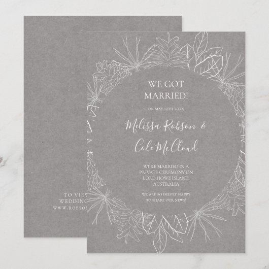 Rustic Winter | Grijze aankondiging (Voorkant / Achterkant)