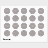 Rustic Winter | Grijze bruiloft Envelope Ronde Sticker (Vel)