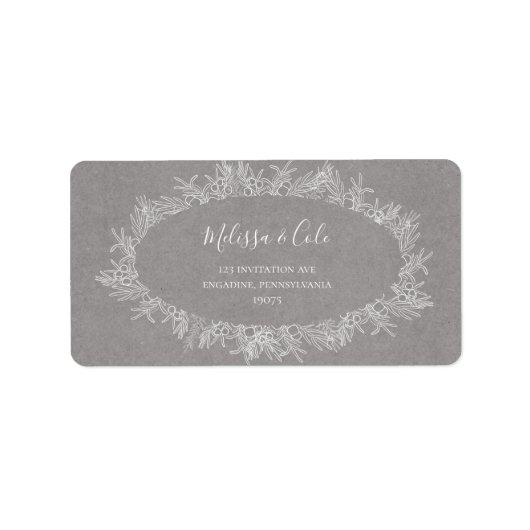 Rustic Winter | Grijze RSVP-Adresetiketten Etiket (Voorkant)