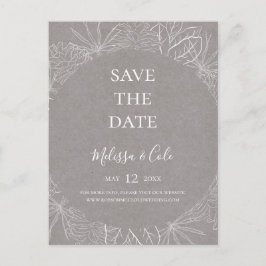 Rustic Winter | Grijze Save The Date-ansichtkaart Uitnodiging Briefkaart