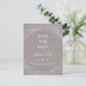 Rustic Winter | Grijze Save The Date-ansichtkaart Uitnodiging Briefkaart (Staand voorkant)