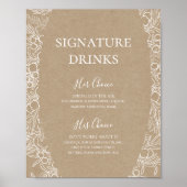 Rustic Winter | Handtekening Kraft Drink Poster (Voorkant)