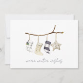 Rustic Winter Holiday Corporate Feestdagenkaart (Voorkant)