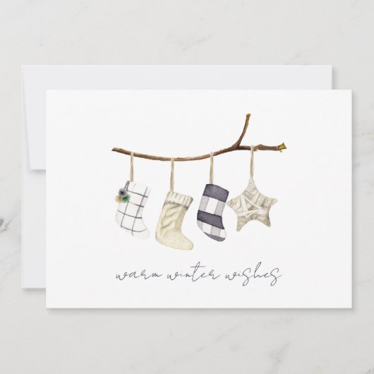 Rustic Winter Holiday Corporate Feestdagenkaart (Voorkant)