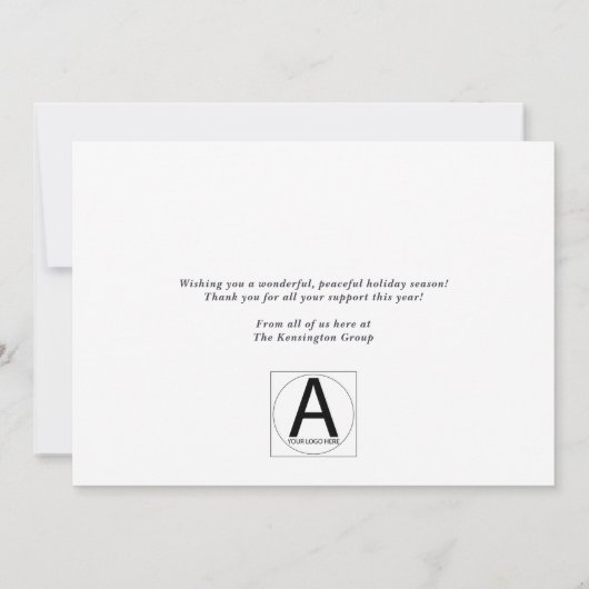 Rustic Winter Holiday Corporate Feestdagenkaart (Achterkant)