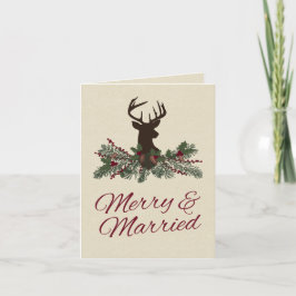 Rustic Winter Holiday Pine Weddenschap Hartelijk d Bedankkaart