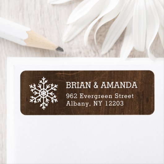 Rustic Winter Holiday Return Address Labels (Insitu)