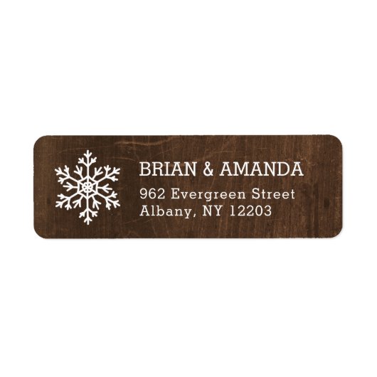 Rustic Winter Holiday Return Address Labels (Voorkant)