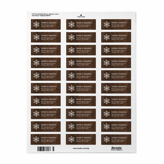 Rustic Winter Holiday Return Address Labels (Full Sheet)