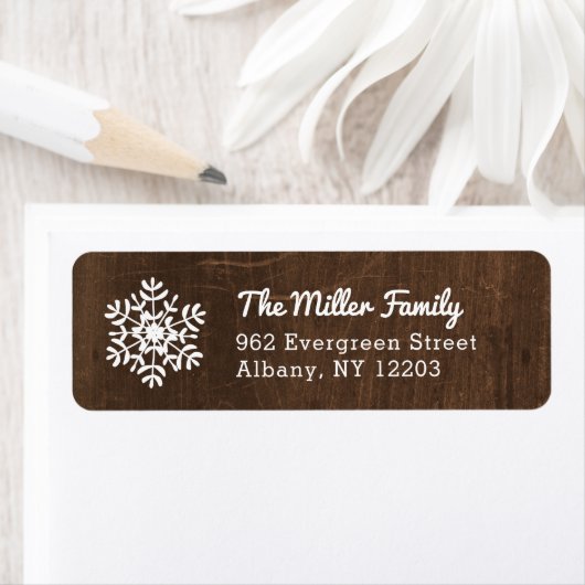 Rustic Winter Holiday Return Address Labels (Insitu)