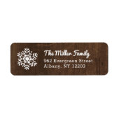 Rustic Winter Holiday Return Address Labels (Voorkant)