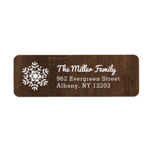 Rustic Winter Holiday Return Address Labels (Voorkant)