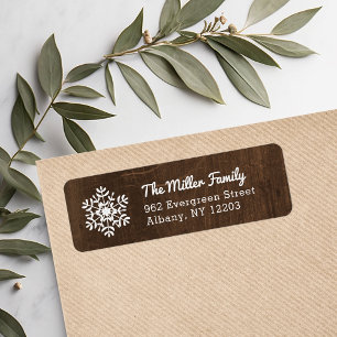 Rustic Winter Holiday Return Address Labels