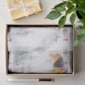 Rustic Winter Holiday Scene met German Shepherd Tissuepapier (Geschenk)